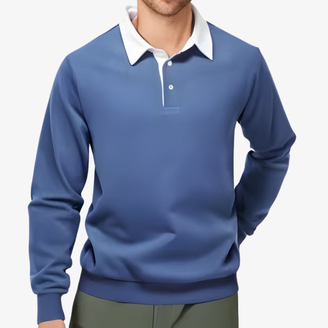 Men’s Long Sleeve Polo Shirt Lightweight Performance Pullover - Wilson oxford