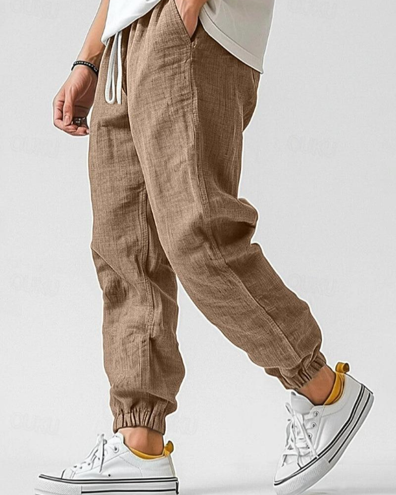 Men’s Linen Jogger Pants - Casual Summer Fit - Wilson oxford