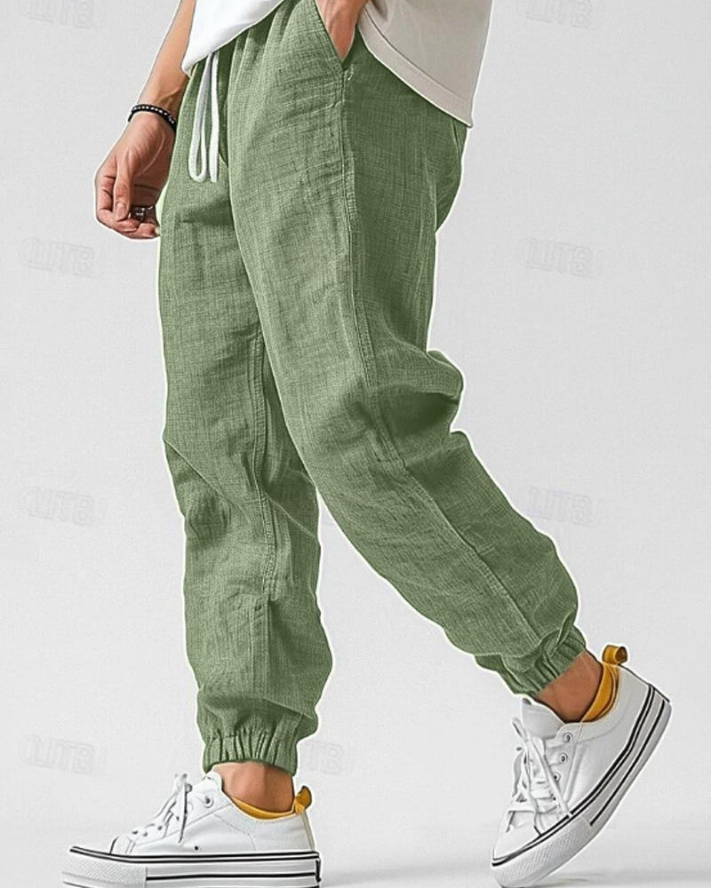 Men’s Linen Jogger Pants - Casual Summer Fit - Wilson oxford