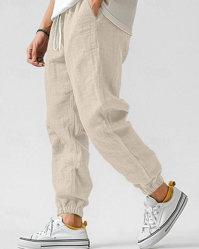 Men’s Linen Jogger Pants - Casual Summer Fit - Wilson oxford