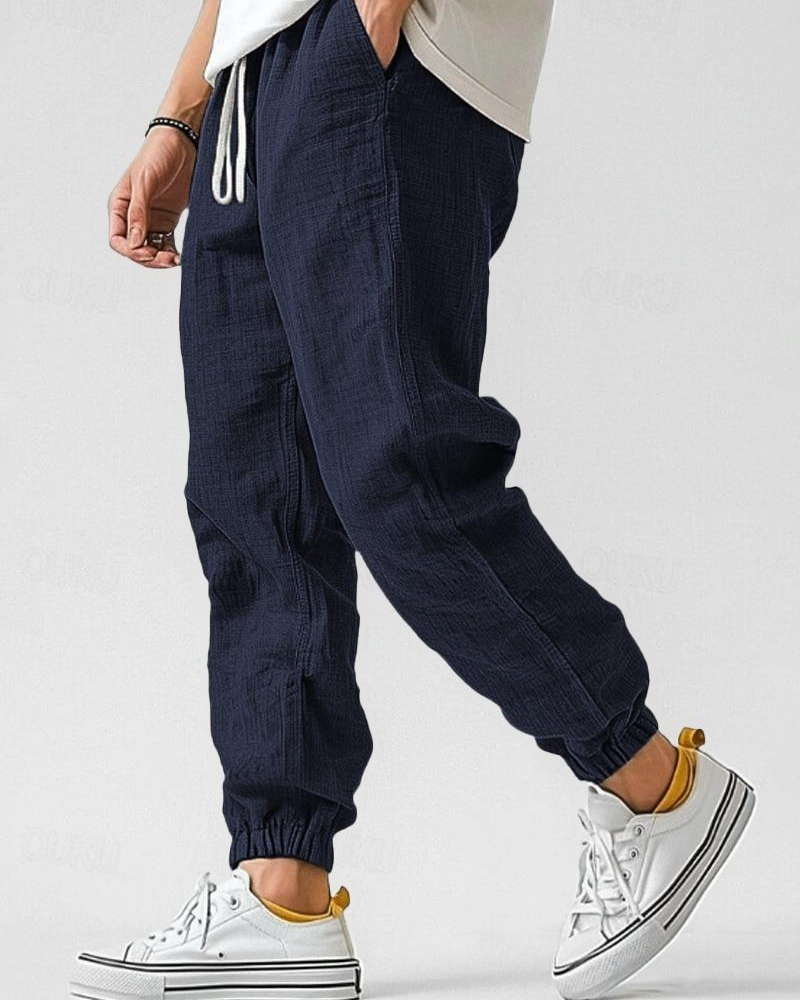 Men’s Linen Jogger Pants - Casual Summer Fit - Wilson oxford